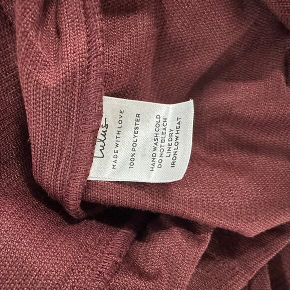 Lulu's Refreshing Romance Burgundy Corduroy Midi Skirt- Women's Size Small - Picture 7 of 7